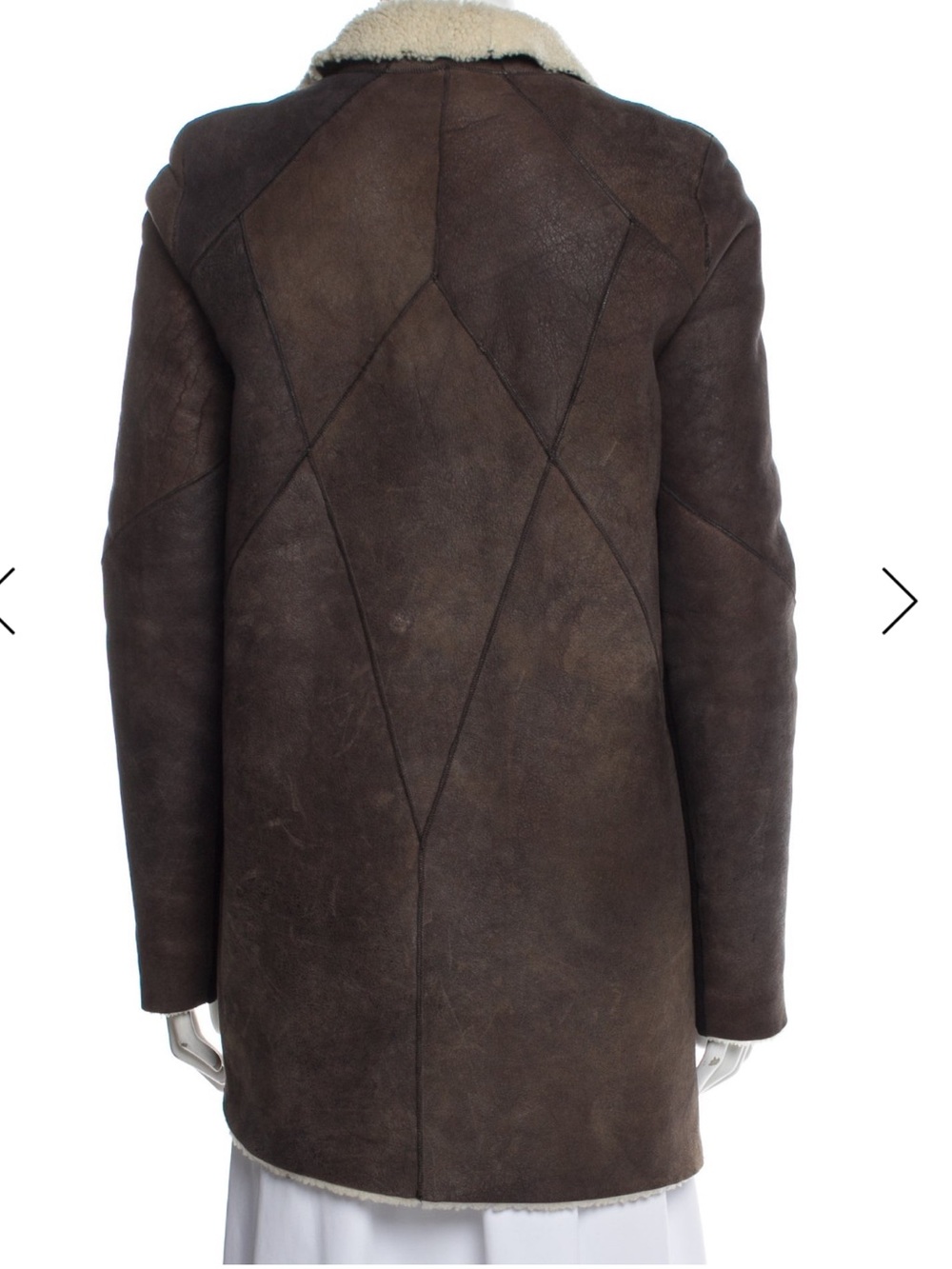 Helmut Lang Brown Shearling-Trim Asymmetrical Jacket - Women - Picture 8 of 16